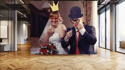 staged wedding photo Wall mural