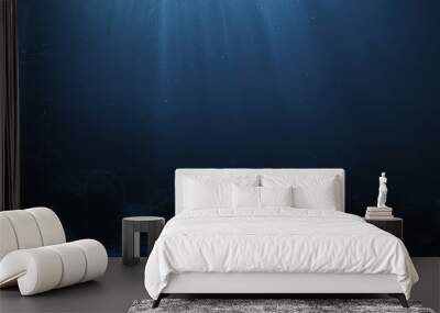 sun rays under water blue ocean background, abstract sun light in water wallpaper Wall mural