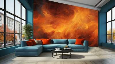 texture painted fire, flames abstract background, computer graphics in orange and red yellow tones Wall mural