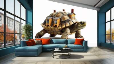 turtle mobile home, graphics fictional abstract concept real estate poster transport Wall mural