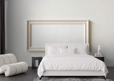 white horizontal frame on white background isolated with copy space. Generative AI Wall mural