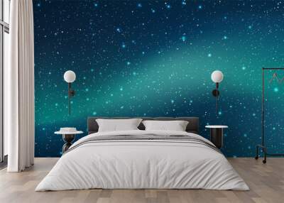 A high quality background galaxy illustration with stardust and bright shining stars illuminating the space. Wall mural