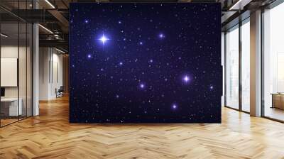 Beautiful milky way galaxy background with nebula cosmos. Stardust in deep space and bright shining stars in universe. Vector illustration. Wall mural