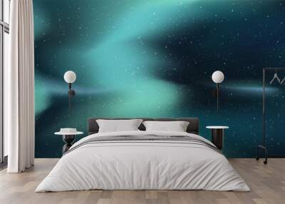 Northern lights. Astrology horizontal high quality background galaxy illustration with stardust and bright shining stars illuminating the space. Wall mural