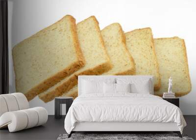 toast wheat bread sliced isolated on white background,some white bread slices pile up on white background,Sliced white bread,Slices of wheat bread isolated on white,Whole wheat bread and sandwich brea Wall mural