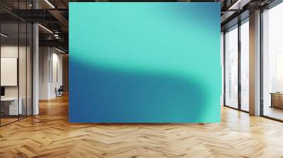 Blue green wavy abstract grainy gradient illustration. Wall mural