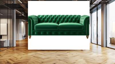 Green velvet sofa isolated element Wall mural