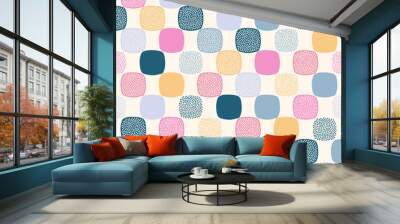 Seamless creative stylish doodle dots playful pattern - Vector Wall mural