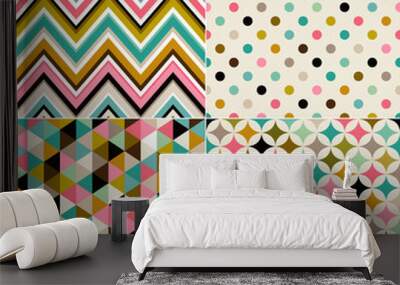 seamless multicolor geometric pattern set
 Wall mural