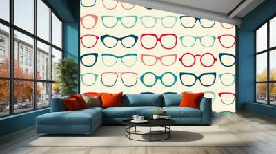 seamless sunglasses pattern - Vector Wall mural