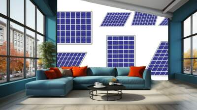 Pv panel. Photovoltaic panels. Solar panel on white background. Renewable energy concept. Vector illustration. Wall mural