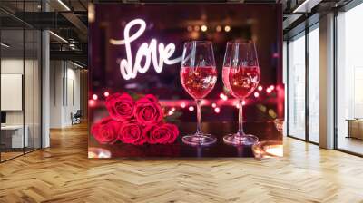 Love, romance, and Valentines Day concept.  Wall mural