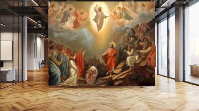 Background information about the ascension day of the son of God, generative AI Wall mural