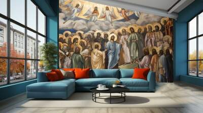 Background information about the ascension day of the son of God, generative AI Wall mural