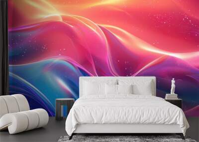 Colorful abstract background with vibrant waves and liquid flow Wall mural