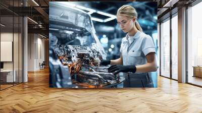 vehicle assembly worker in the factory Wall mural