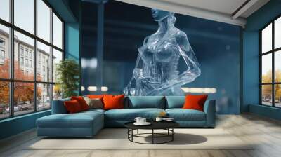 Beautiful, Stunning Ice sculpture of a Woman Wall mural