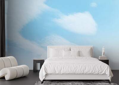 Blue sky with white cloud. The summer heaven is colorful clearing day Good weather and beautiful nature in the morning. Wall mural