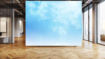 Blue sky with white cloud. The summer heaven is colorful clearing day Good weather and beautiful nature in the morning. Wall mural