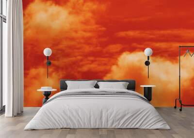 The red sky background looked like smoke and fire. bomb Violent. for wallpaper, backdrop and design. Wall mural