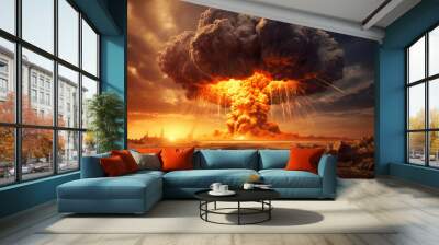 big explosion during the nuclear war Wall mural