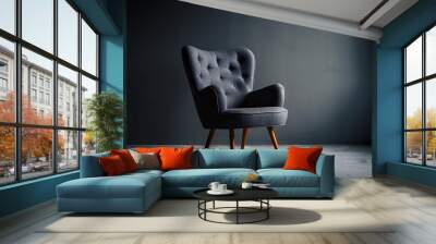 Grey armchair on grey minimalist room Wall mural