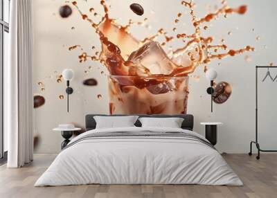 ice coffee drink in the glass Wall mural