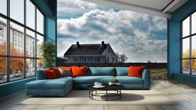 house in the field Wall mural