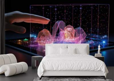 New age of 3d modeling. Live modeling. Hand edited generative AI. Wall mural