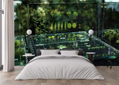 Plant identifier. Botanic, ecology, green research abstract. electronics in green research. Wall mural