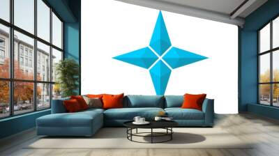 Four rays pseudo 3D star Wall mural