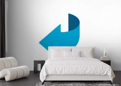 Page turn or back arrow flat and linear icon Wall mural