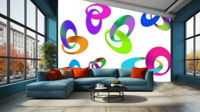 Unusual bright multi colored abstract pattern of elements backgr Wall mural