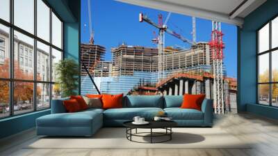 over view of condominium / hotel construction site 3 Wall mural