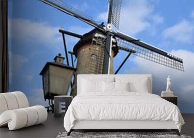 Mill in the netherlands on a sunny autumn day Wall mural