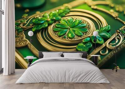 Saint Patrick's day background, Saint Patrick's day wallpaper, Saint Patrick's day concept aesthetic, ai generated Wall mural