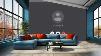 Video chat user interface, video calls window overlay dark background Wall mural