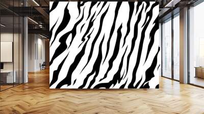 stripe animals jungle bengal tiger fur texture pattern seamless repeating white black print Wall mural