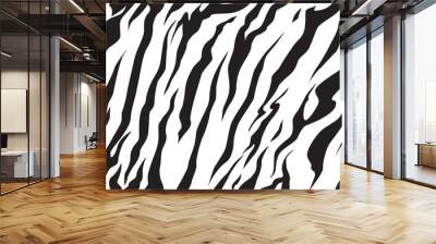 stripe animals jungle bengal tiger fur texture pattern seamless repeating white black Wall mural