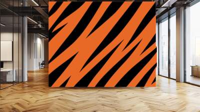 stripe animals jungle tiger fur texture pattern seamless repeating orange yellow black Wall mural