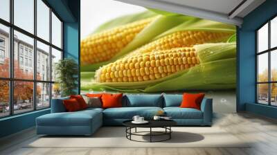 corn on the cob white background  Wall mural