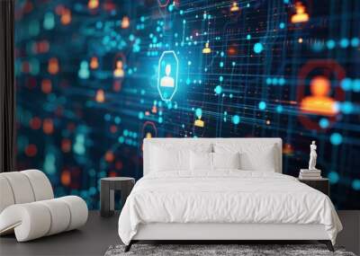 Personal data technology background customer data  Wall mural