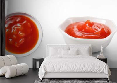 Collection of tomato sauce in a bowl on isolate transparency background, PNG Wall mural