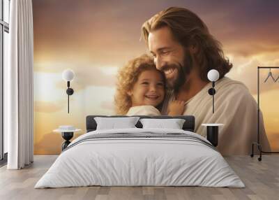 Jesus holding baby  Wall mural