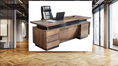 modern office table isolate on transparency background PNG Wall mural