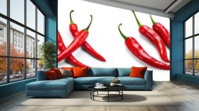 red hot chili pepper on isolate transparency background, PNG Wall mural