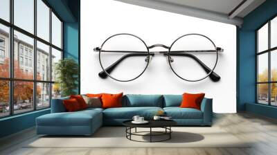 Round Glasses on transparency background PNG Wall mural