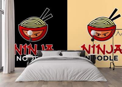 Vector icon and logo design for noodle restaurant and food Wall mural