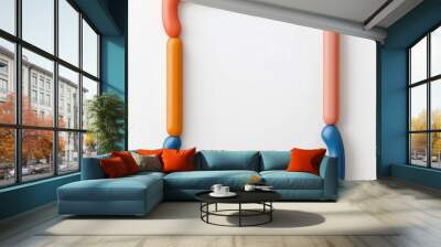 Colorful abstract frame made of smooth shapes, perfect for highlighting content or creating vibrant designs. Wall mural