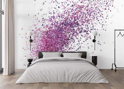 Vibrant, sparkling pink dust creates a whimsical background, ideal for artistic projects and creative designs. Wall mural